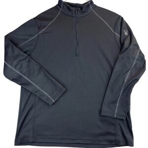 Spyder Quarter Zip Pullover, Black, Men's Size XL